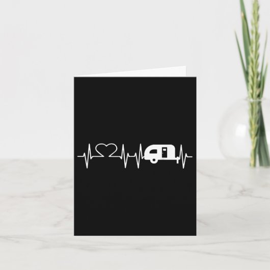 Cute Heartbeat Camper Camping Campfire Lovers Gift カード (正面)