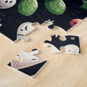 Cute hearth Christmas Mistletoe branch ジグソーパズル (側面)