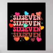 Cute Hearts 67 Meme Six Seven Gen Alpha Slang 6 7  ポスター (正面)