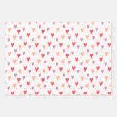 Cute Hearts and dots Valentines Pattern ラッピングペーパーシート (正面3)