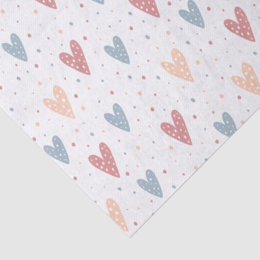 Cute Hearts and dots Valentines Pattern 薄葉紙 (詳細)