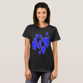 Cute Hearts Hand Drawn Blue Romantic Doodle Tシャツ (正面フル)
