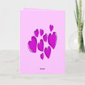 Cute Hearts Hand Drawn Bold Pink Romantic Doodle カード (裏面)