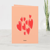 Cute Hearts Hand Drawn Deep Red Romantic Doodle カード (裏面)
