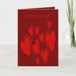 Cute Hearts Hand Drawn Red Romantic Doodle カード