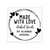 Cute Hearts Hand Drawn Wreath Made With Love ラバースタンプ (インプリント)