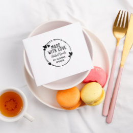 Cute Hearts Hand Drawn Wreath Made With Love ラバースタンプ