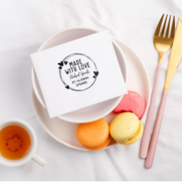 Cute Hearts Hand Drawn Wreath Made With Love ラバースタンプ