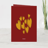 Cute Hearts Hand Drawn Yellow Romantic Doodle カード (裏面)