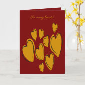 Cute Hearts Hand Drawn Yellow Romantic Doodle カード (黄色い花)