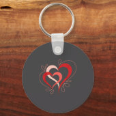 Cute Hearts In Love Couples Valentine Day Pajamas  キーホルダー (正面)