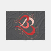 Cute Hearts In Love Couples Valentine Day Pajamas  フリースブランケット (正面(横))