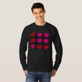 Cute Hearts & Kisses Valentines Day Romance Valent Tシャツ (正面フル)