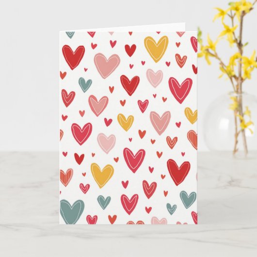 Cute Hearts Love Greeting Card カード (黄色い花)
