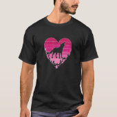 Cute Hearts Love Wolf Animals Valentines Day Wolf Tシャツ (正面)