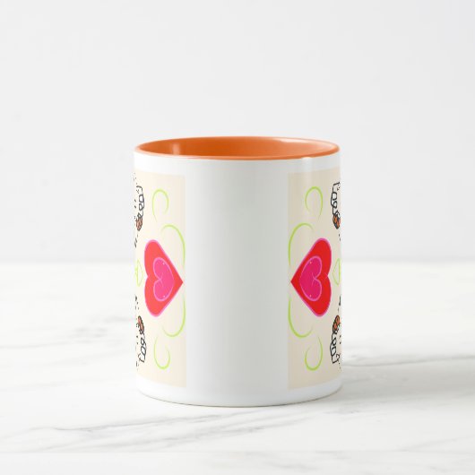 Cute Hearts Pattern マグカップ (中央)