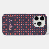 Cute Hearts Pattern Personalized Text  Case-Mate iPhoneケース (裏面 (横))