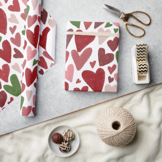 Cute hearts valentine's  day Mug ラッピングペーパー (クラフト)