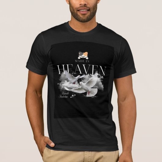 cute heaven & cat design t-shirt  tシャツ (正面)