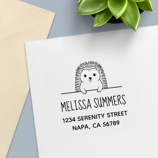 Cute Hedgehog Address セルフインキングスタンプ