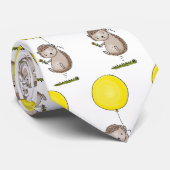 Cute hedgehog and balloon cartoon pattern ネクタイ (ロール)