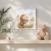Cute Hedgehog And Dandellion Kids ポスター