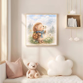 Cute Hedgehog And Dandellion Kids ポスター