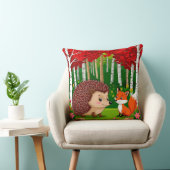 Cute Hedgehog and fox n a Bright Forest クッション (椅子)