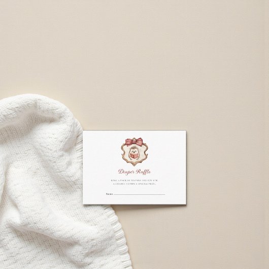 Cute Hedgehog Baby Shower Diaper Raffle  エンクロージャーカード