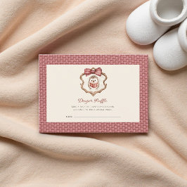 Cute Hedgehog Baby Shower Diaper Raffle  エンクロージャーカード