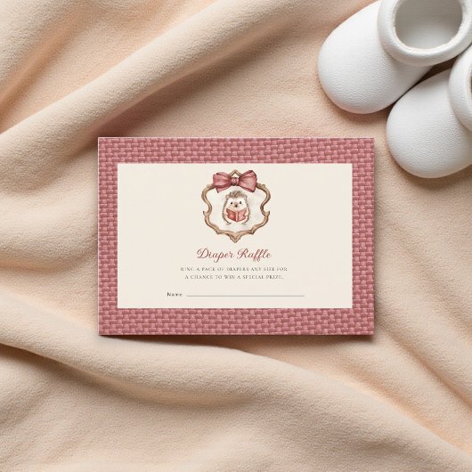 Cute Hedgehog Baby Shower Diaper Raffle エンクロージャーカード