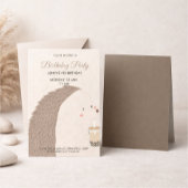 Cute Hedgehog Birthday Invitation 出欠カード