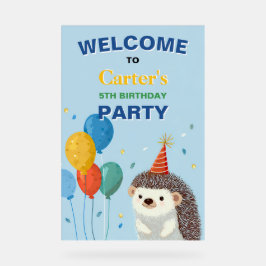 Cute Hedgehog Birthday Party Sign アクリルサイン