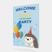 Cute Hedgehog Birthday Party Sign アクリルサイン (傾斜)
