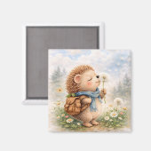 Cute Hedgehog Dandelion マグネット (正面/裏面)