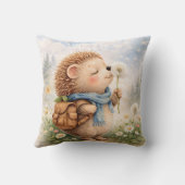 Cute Hedgehog Dandelion Kids Room & Nursery クッション (裏面)