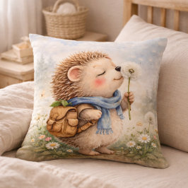 Cute Hedgehog Dandelion Kids Room & Nursery クッション