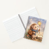 Cute Hedgehog & Firefly Personalized Kids Journal ノートブック (内部)