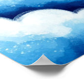 Cute Hedgehog Golden Crescent Moon 🌙  ポスター (角)