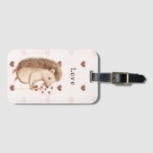 Cute Hedgehog Hearts Love ラゲッジタグ (正面横)