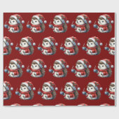 Cute Hedgehog, Holiday Christmas ラッピングペーパー (フラット)