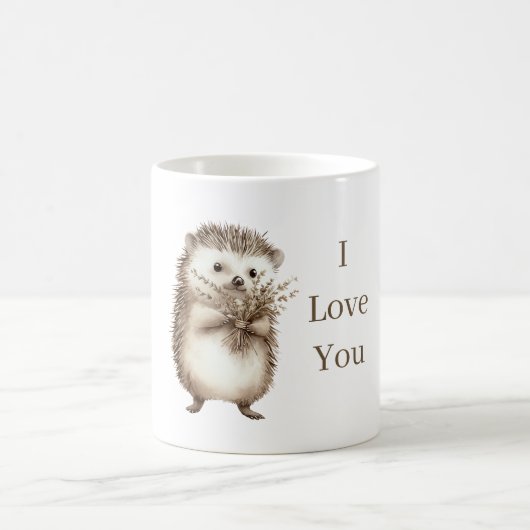Cute Hedgehog I love you コーヒーマグカップ (中央)