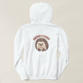 Cute Hedgehog Illustration – Adorable Woodland Ani パーカ (デザイン裏面)