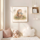 Cute Hedgehog Kids Nursery ポスター