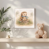 Cute Hedgehog Kids Nursery ポスター