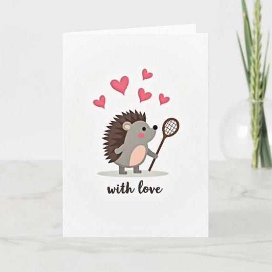 Cute Hedgehog Love Card カード (正面)