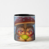 Cute Hedgehog Mushroom Woodland Coffee Mug マグカップ (中央)