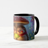 Cute Hedgehog Mushroom Woodland Coffee Mug マグカップ (正面右)