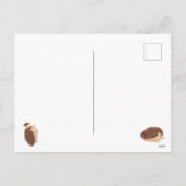 Cute Hedgehog Mushrooms Woodland Forest Animal シーズンポストカード (裏面)