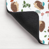 Cute Hedgehog Mushrooms Woodland Forest Animal マウスパッド (コーナー)